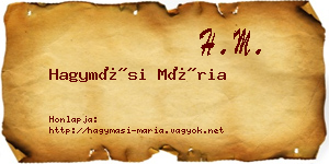Hagymási Mária névjegykártya